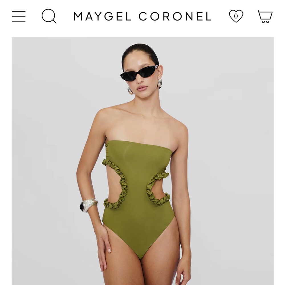Maygel Coronel Olive Green Cutout Swimsuit